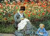 Camille Monet with a child 1875 by Claude Monet